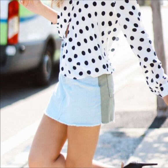 FRAME Le Mini Jeans Skirt Cargo Mix Canteburry - Picture 4 of 9